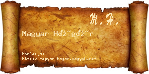 Magyar Hágár névjegykártya